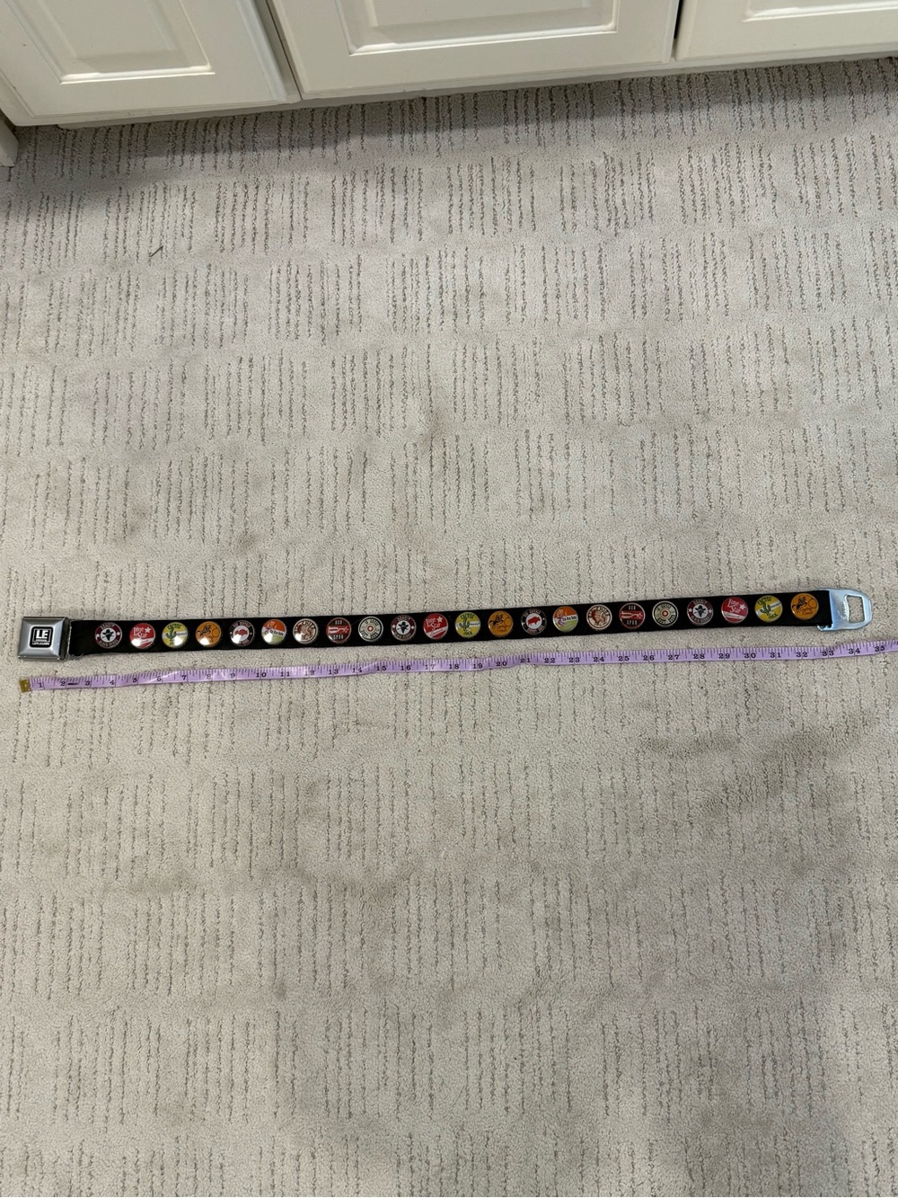 Vintage Little Earth Bottle Cap Black Belt